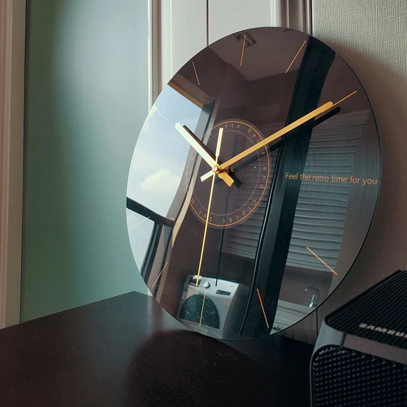 Luxury Watch Wall Clock - Luxe Stille Wandklok Woonkamer Glas Klokken