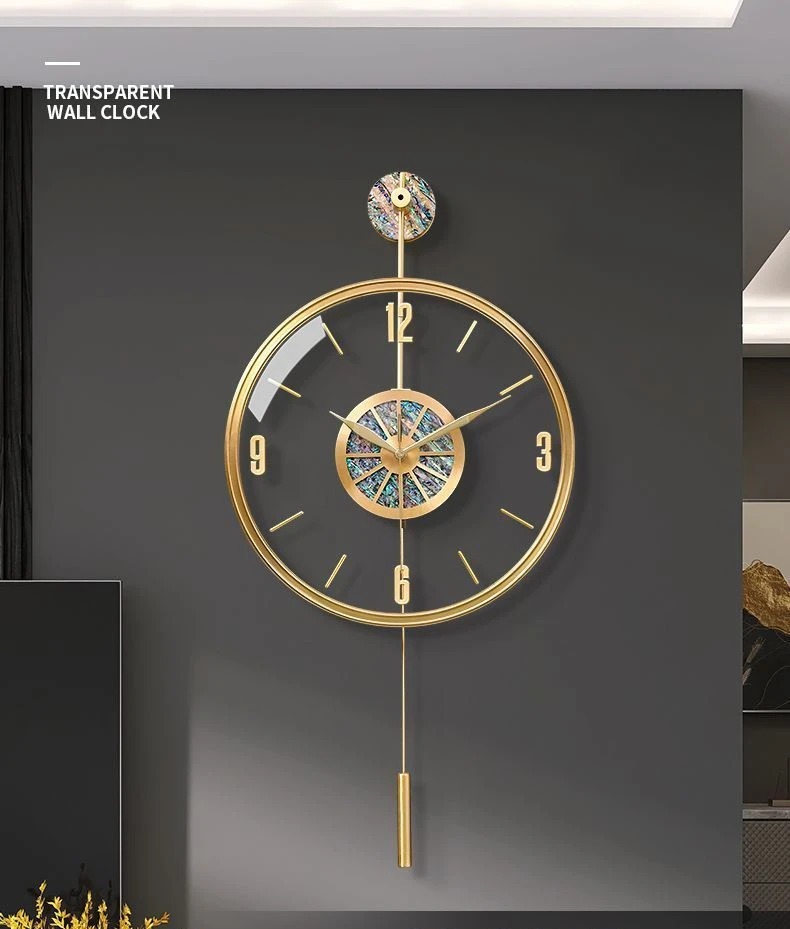 Luxury Watch Wall Clock - Legering Zeeschelp Wandklok Stille Moderne Luxe