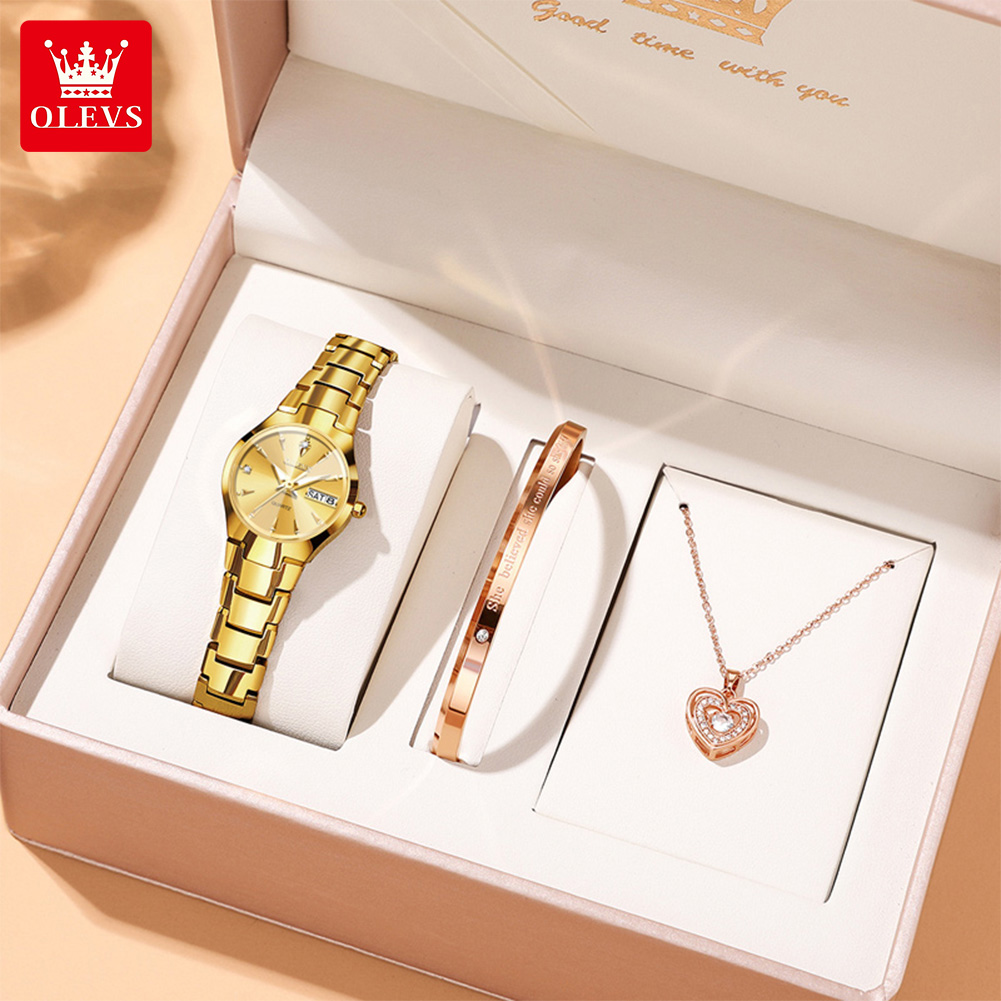 Luxury Watch With Bracelet - OLEVS Dameshorloge 8697 Luxe Elegante Quartz