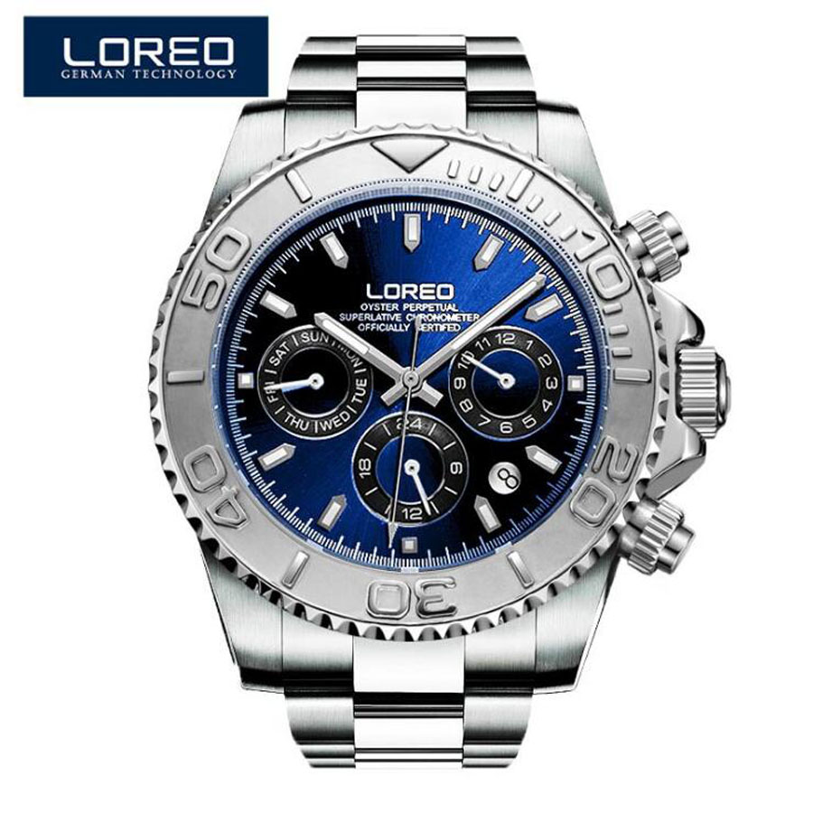 Luxury Watch Winder - Waterdicht 200m LOREO Topmerk Horloge Heren