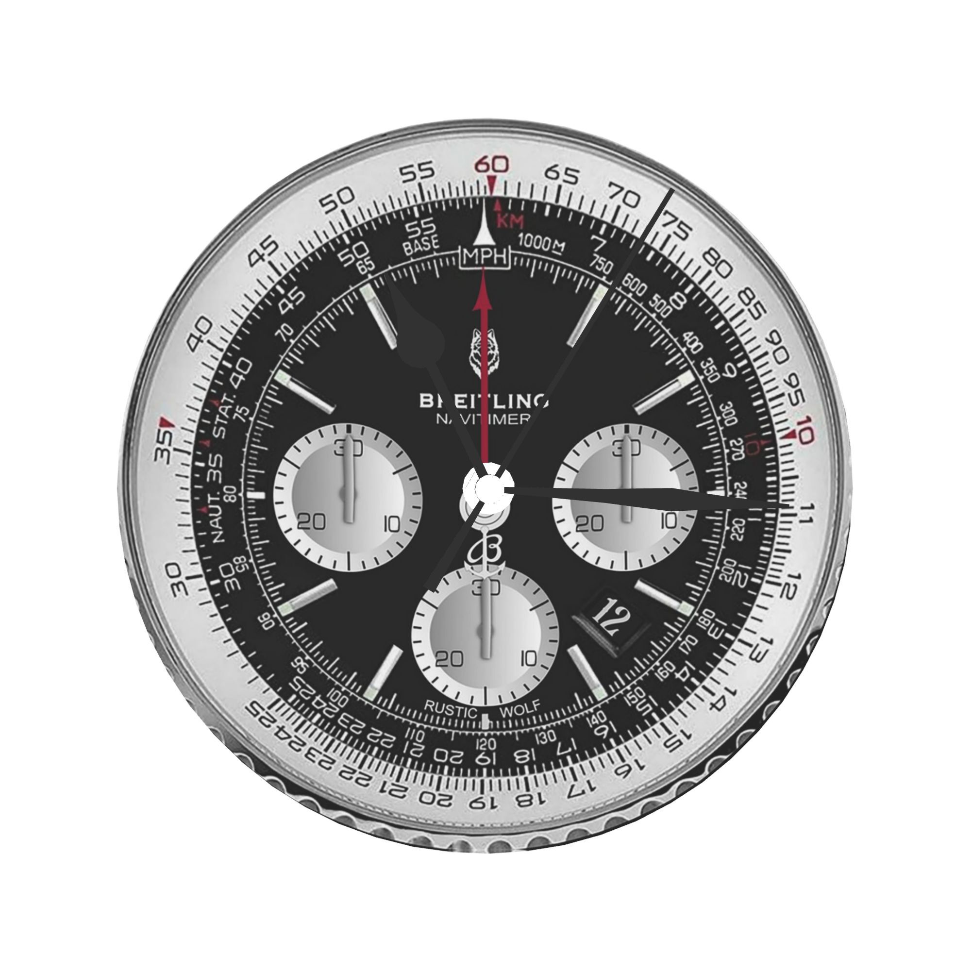 Luxury Watch Wall Clock - Zwarte luxe wijzerplaat wandklok kamer decoratie