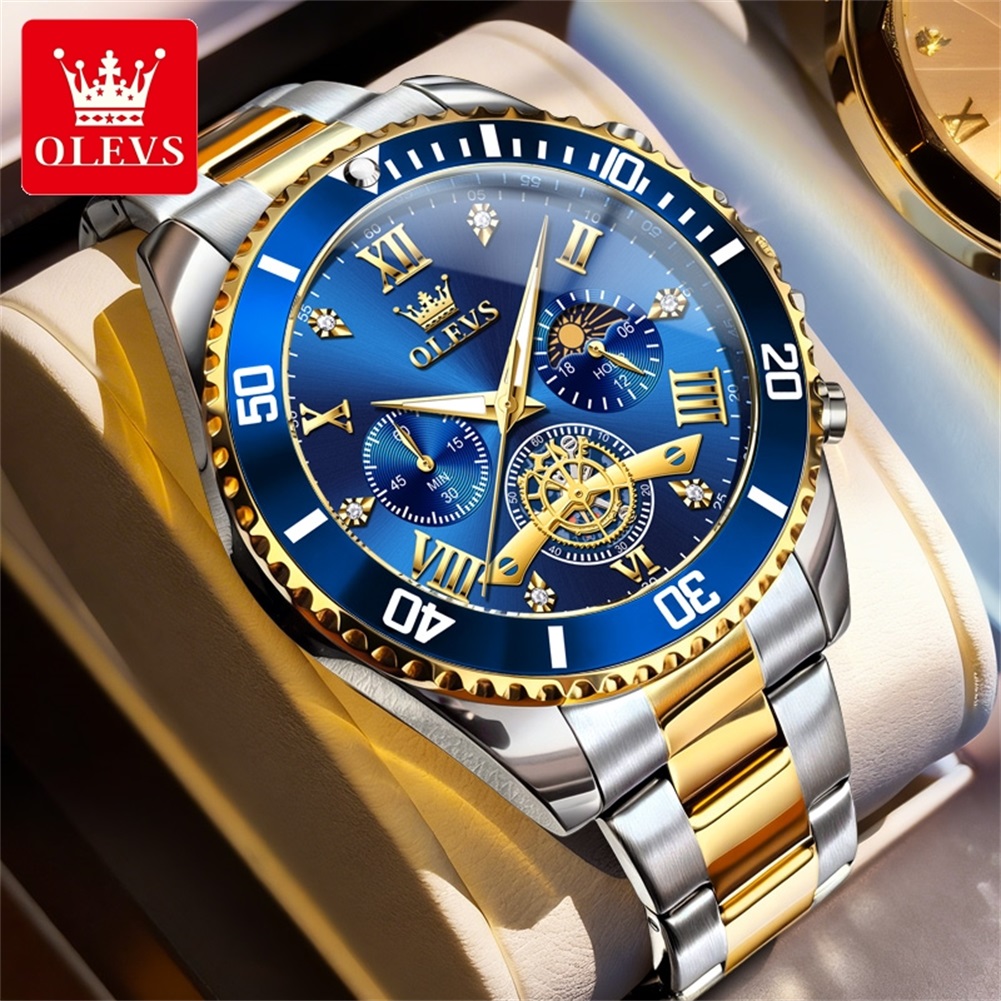 Luxury Watch Winder - Luxe OLEVS quartz horloge met gouden
