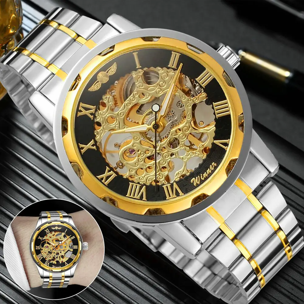 Luxury Watch Nice - Heren roestvrijstalen band Romeins nummer wijzerplaat