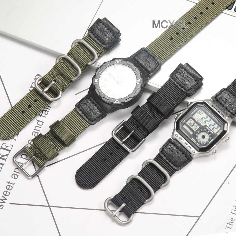 Luxury Watch Casio - 18mm Nylon Horlogeband voor Casio W800H
