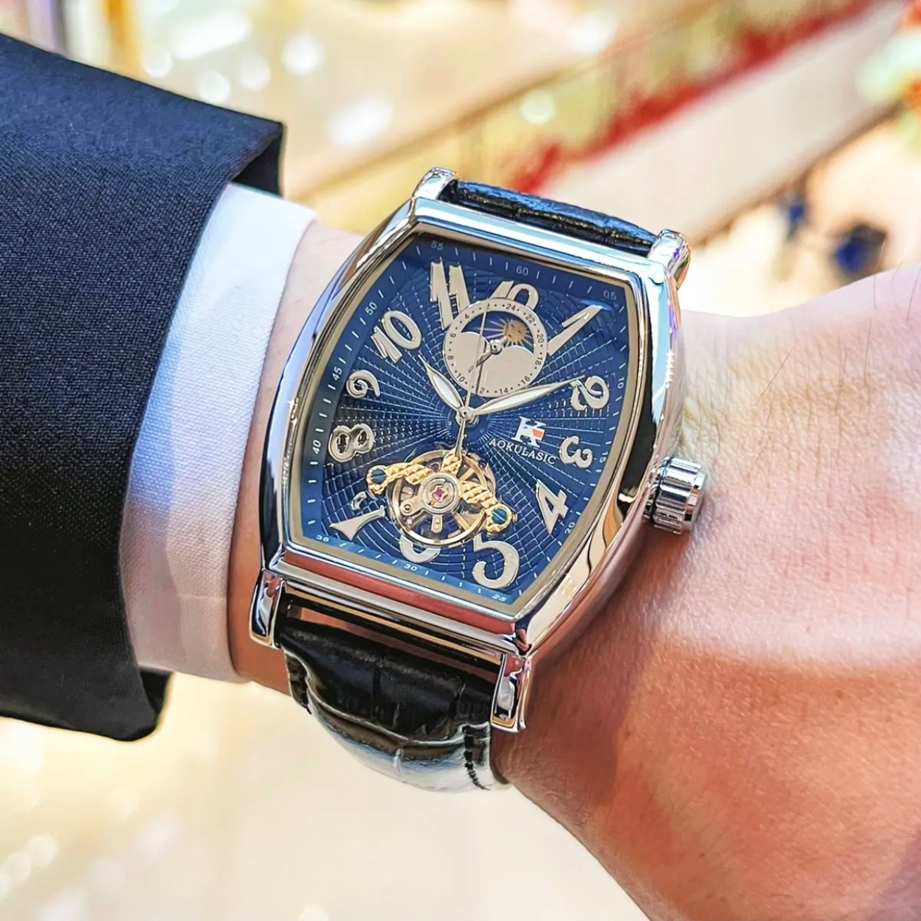 Luxe zakelijk tonvormig mechan - Luxury Watch Korea recensie en prijs