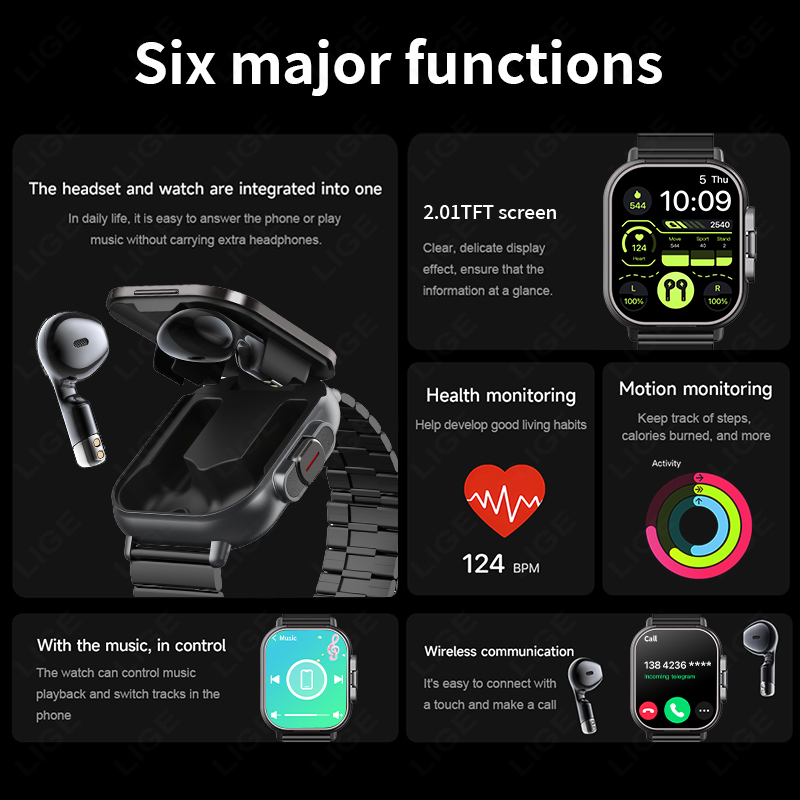 TWS 2 in 1 smartwatch met hoof - Luxury Watch Korea recensie en prijs