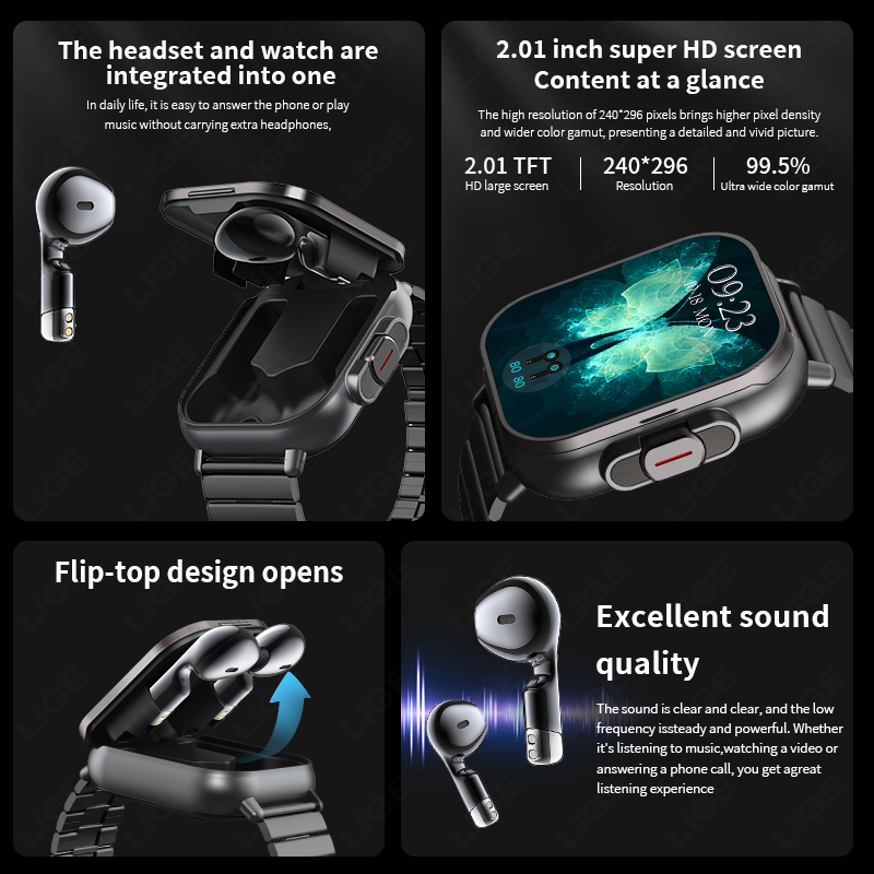 TWS 2 in 1 smartwatch met hoof - Luxury Watch Korea recensie en prijs