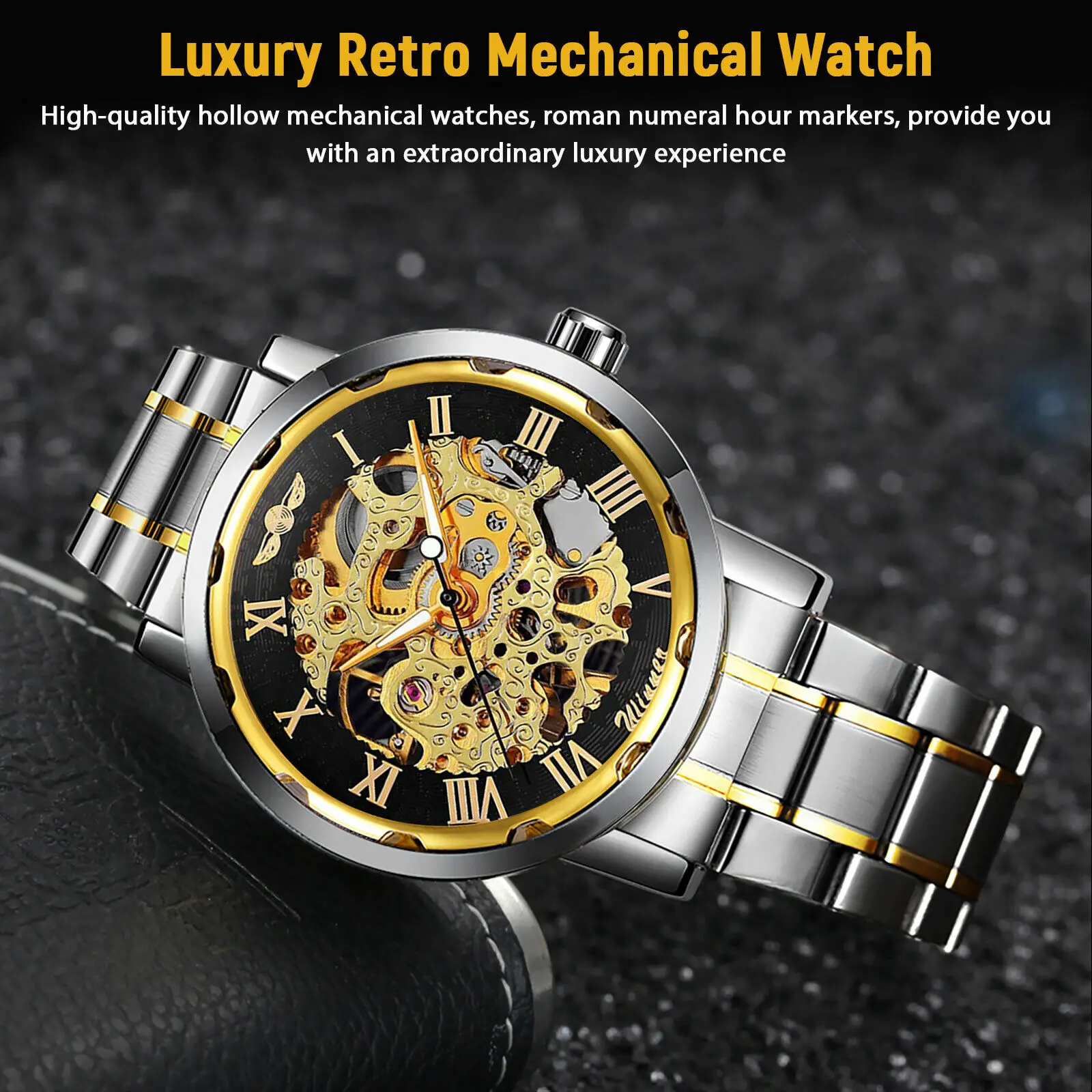 Heren roestvrijstalen band Rom - Luxury Watch Nice recensie en prijs