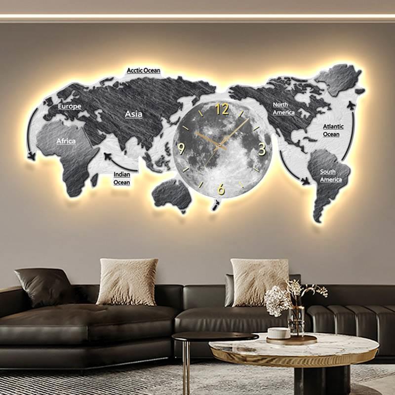 Wereldkaart Glowing Wandklok W - Luxury Watch Wall Clock recensie en prijs