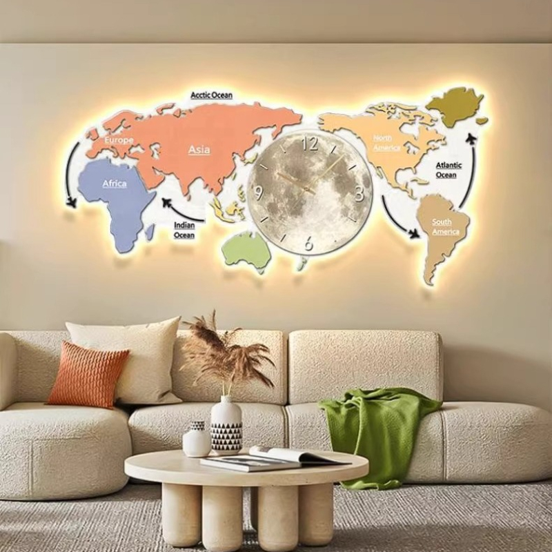 Wereldkaart Glowing Wandklok W - Luxury Watch Wall Clock recensie en prijs
